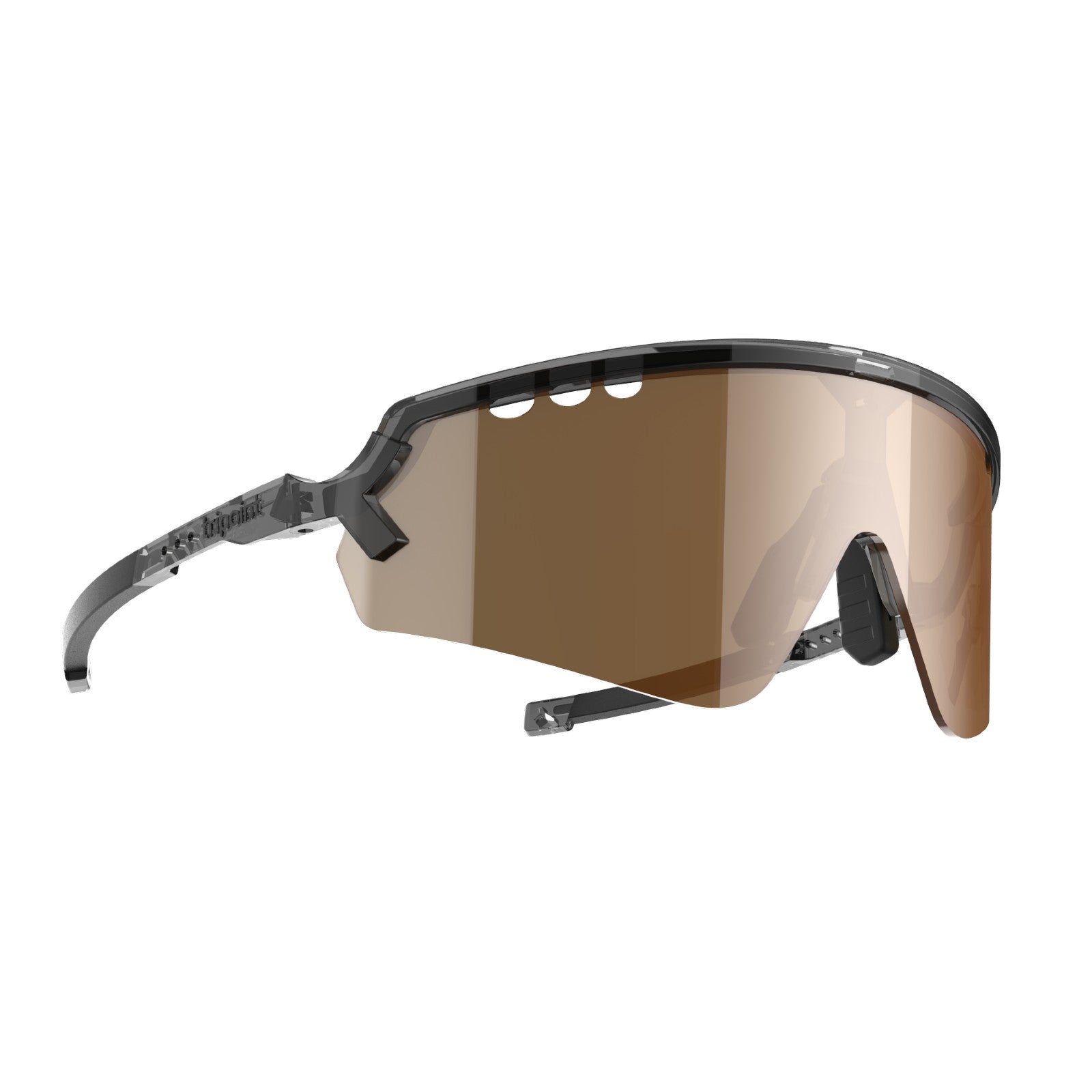 tripoint 007 chobe polarized sunglasses, clear black frame, brown lens