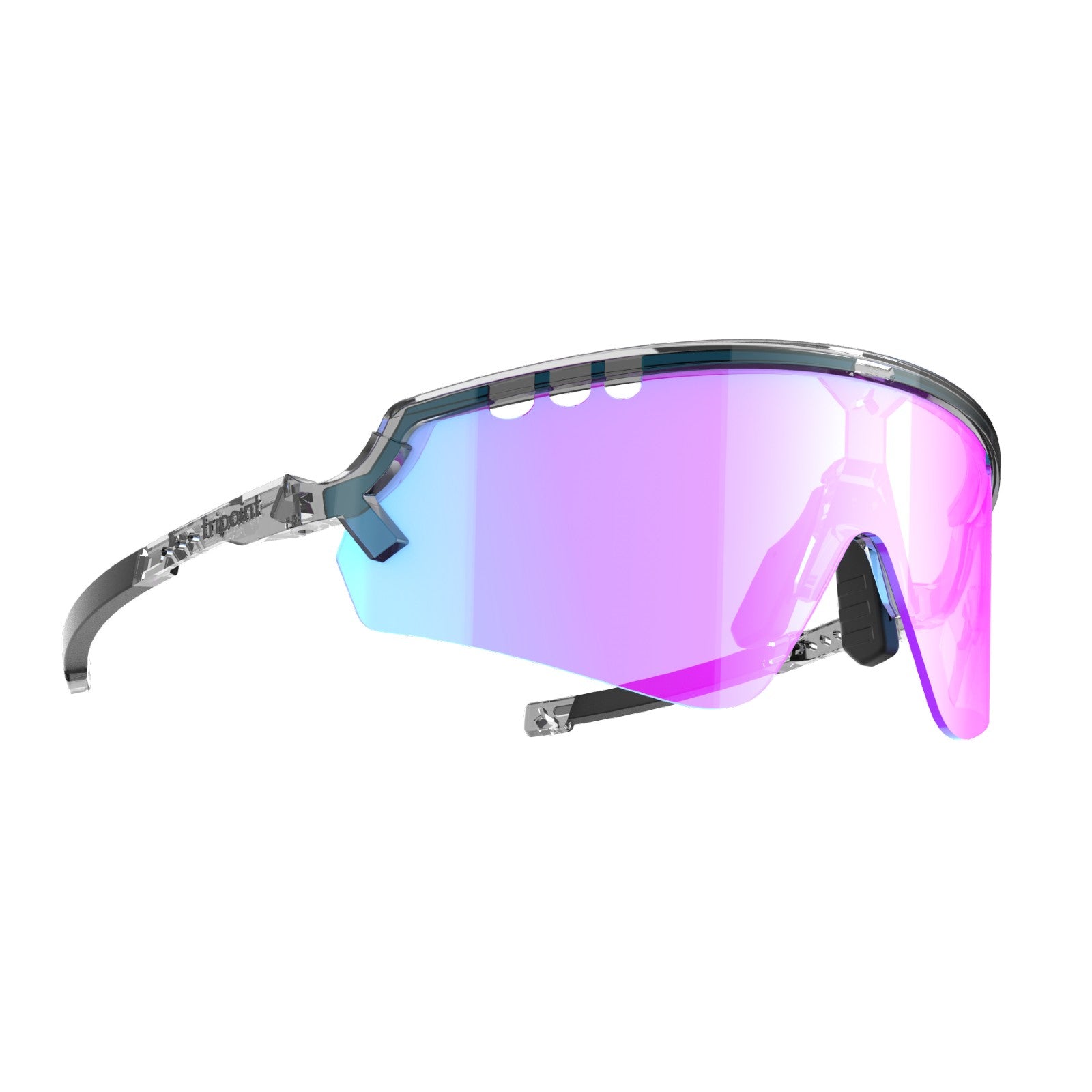 tripoint 007 chobe UltraVue sunglasses, clear black frame, violet blue lens