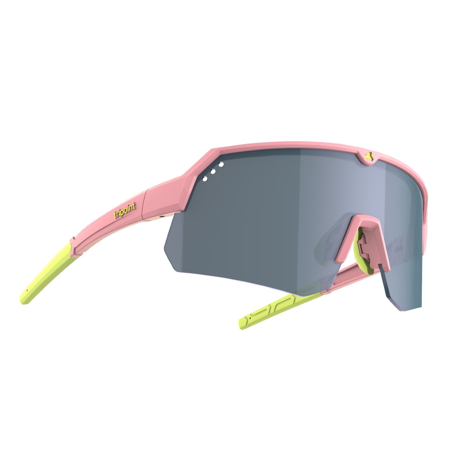 tripoint 001 treriksroset sunglasses, pink frame, brown silver lens