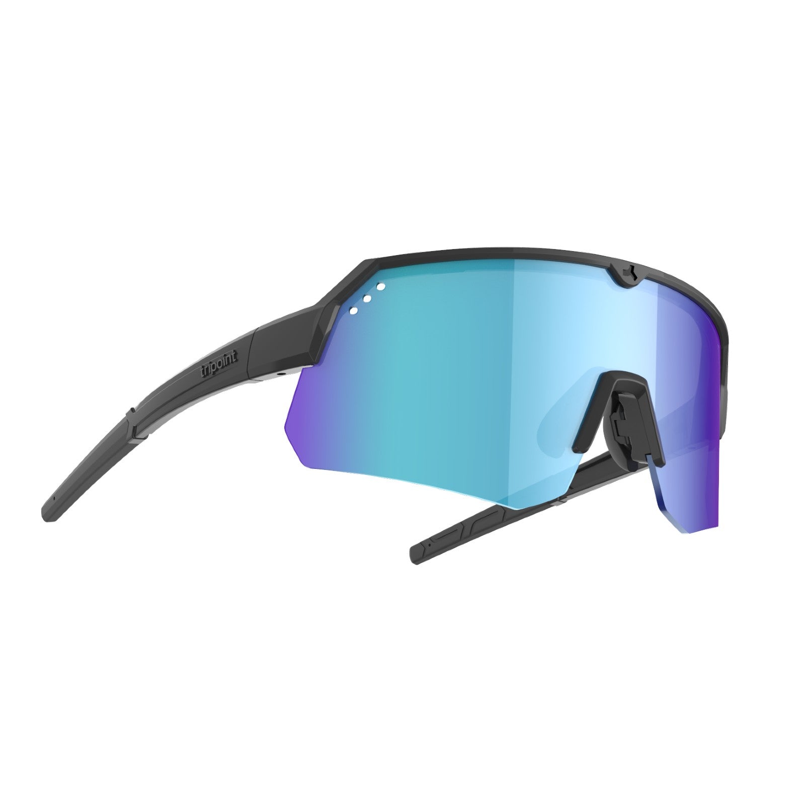 tripoint 001 treriksroset sunglasses, black frame, smoke blue lens