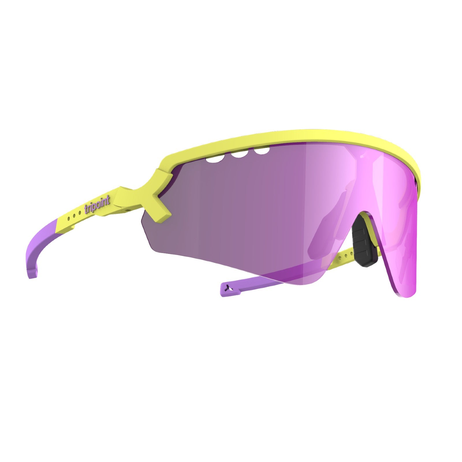 tripoint 007 chobe sunglasses, light yellow frame, purple lens