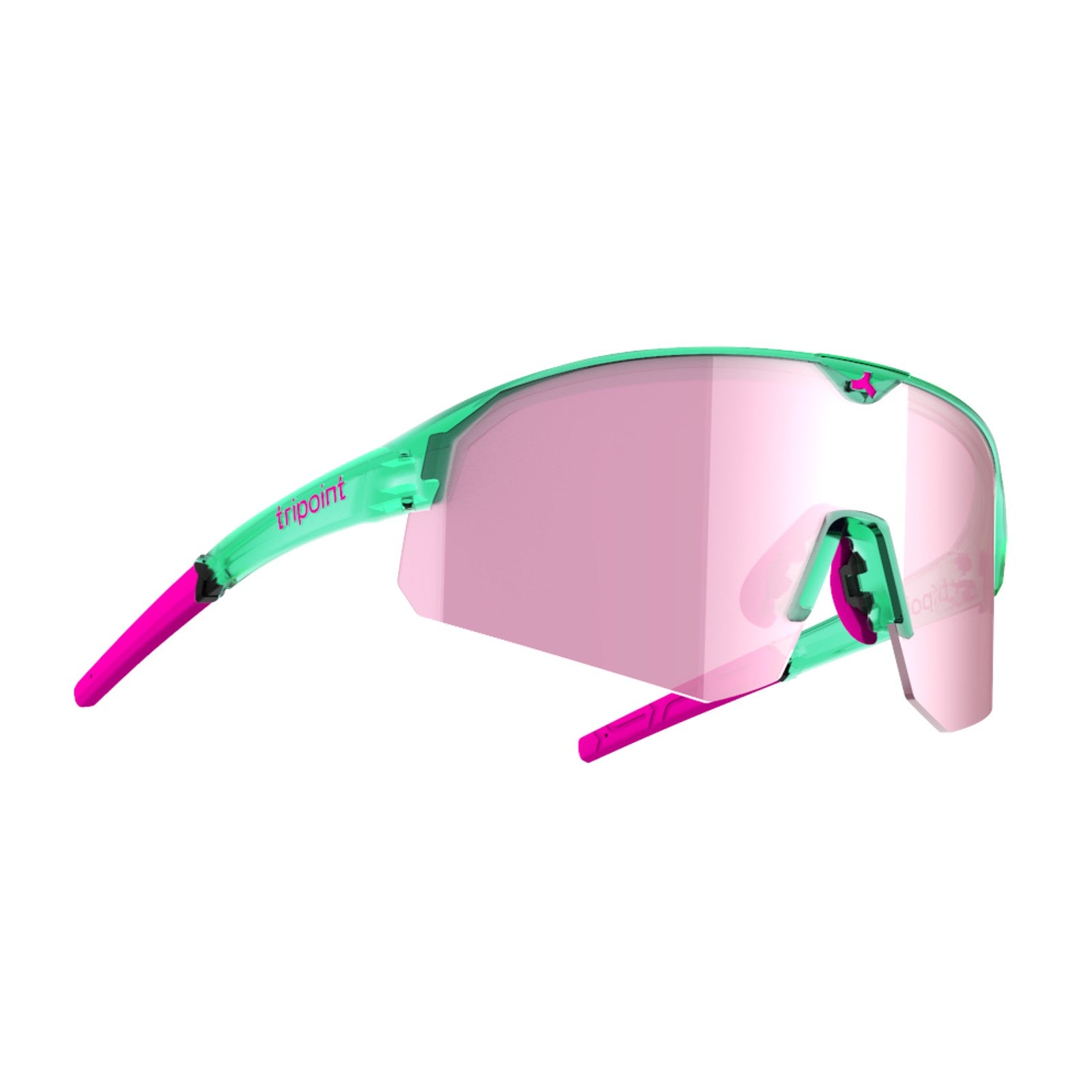 tripoint 006 lake victoria small sunglasses, turquoise frame, brown pink lens